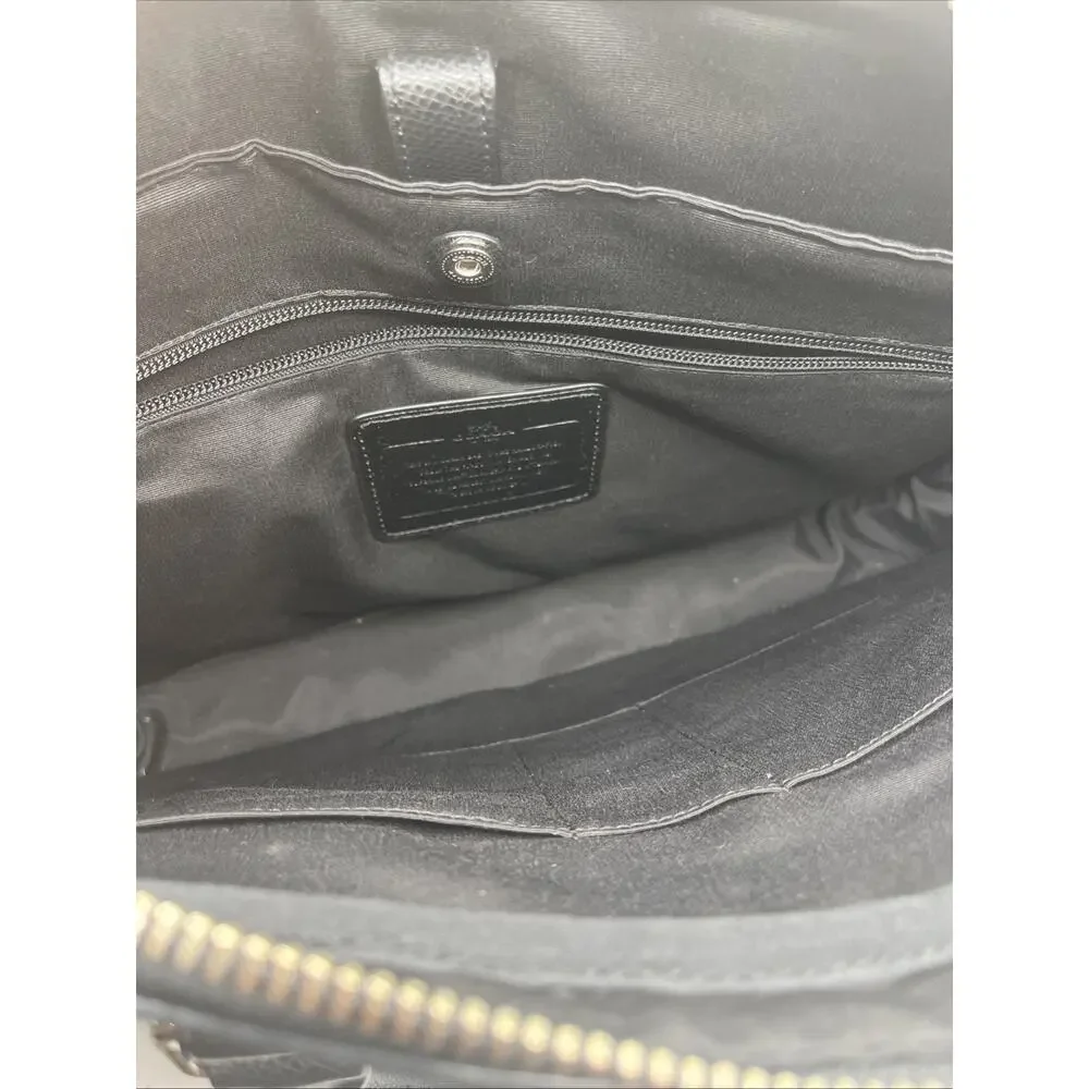 Coach Metropolitan Black Leather Briefcase Handbag Laptop Bag AS IS DAMAGED READ
